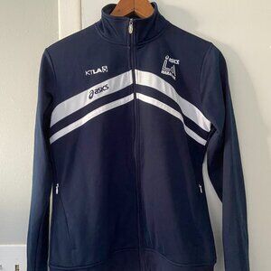 ASICS Los Angeles LA Marathon Official Blue Track Jacket Women's Small KTLA5